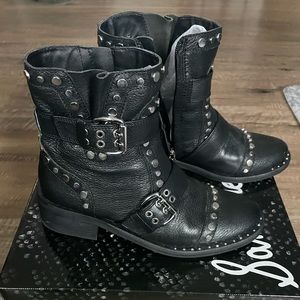 Sam Edelman black leather studded combat boots. Brand new condition